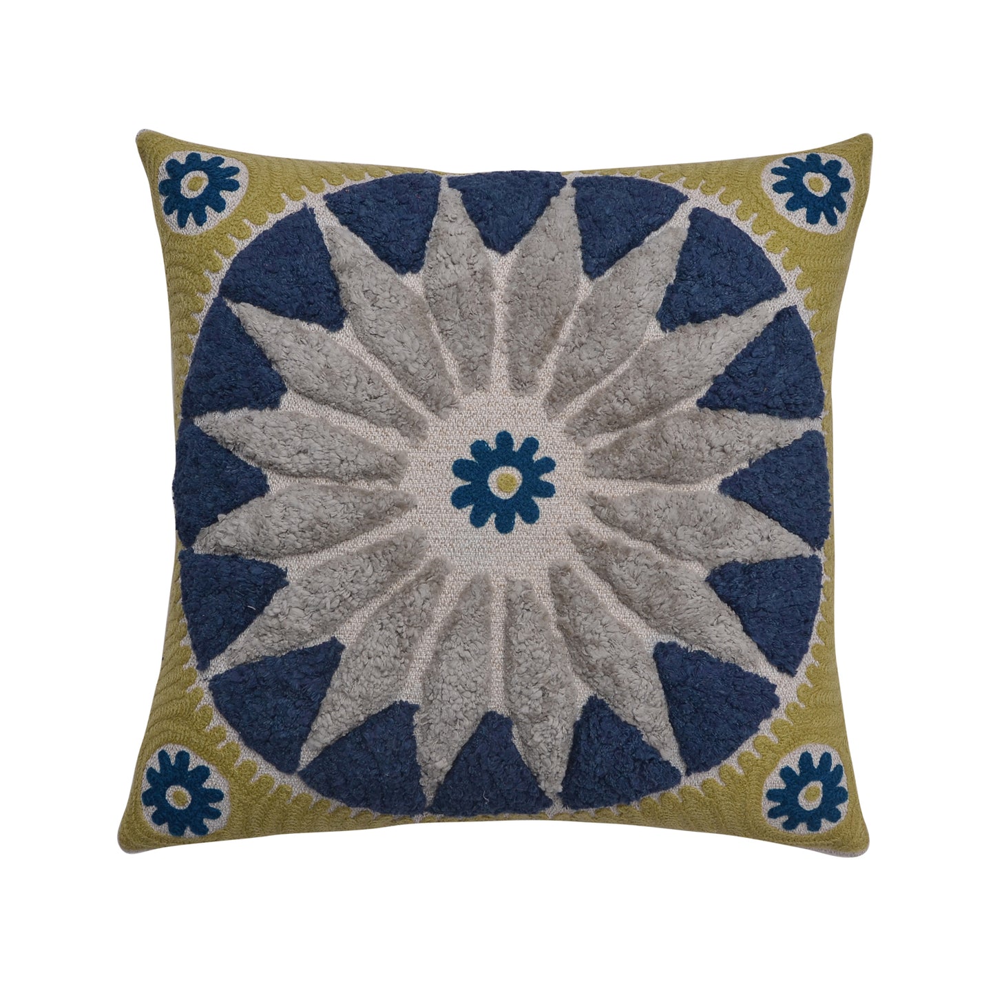 Textured Sunburst Tufted Cushion