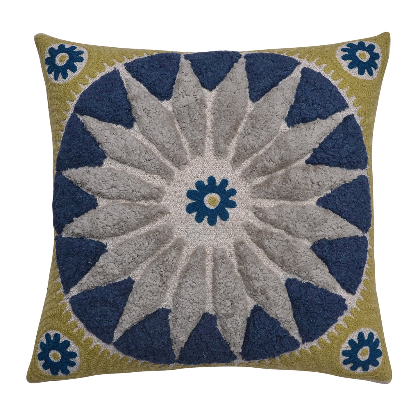 Textured Sunburst Tufted Cushion