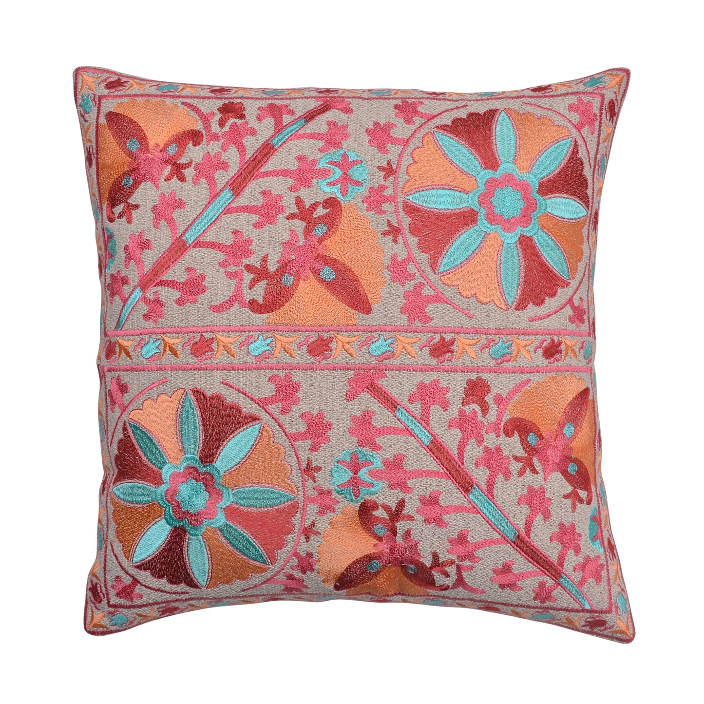 Garden Song Embroidered Cushion Cover