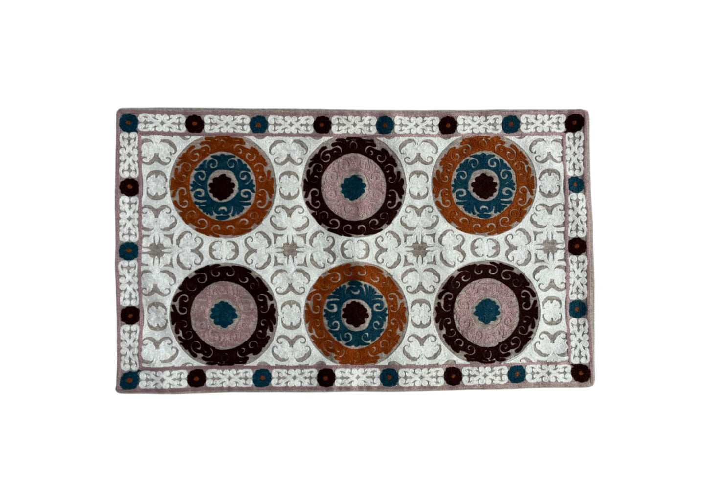Handcrafted Suzani Circle Motif Embroidered pillow