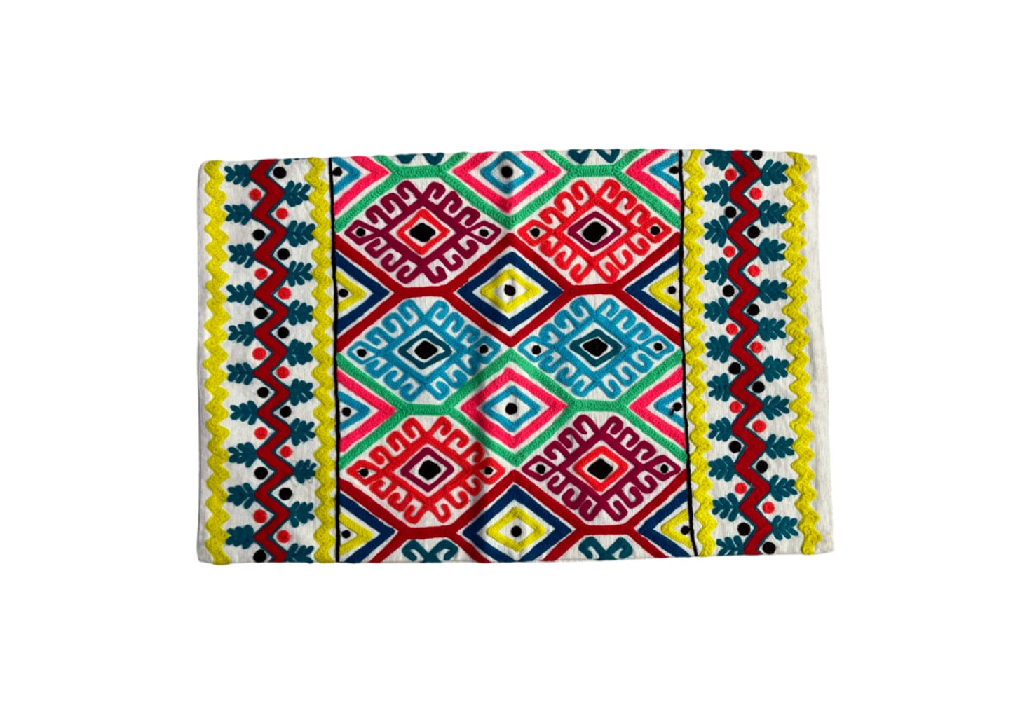 Colorful Geometric Tribal Embroidered pillow cover