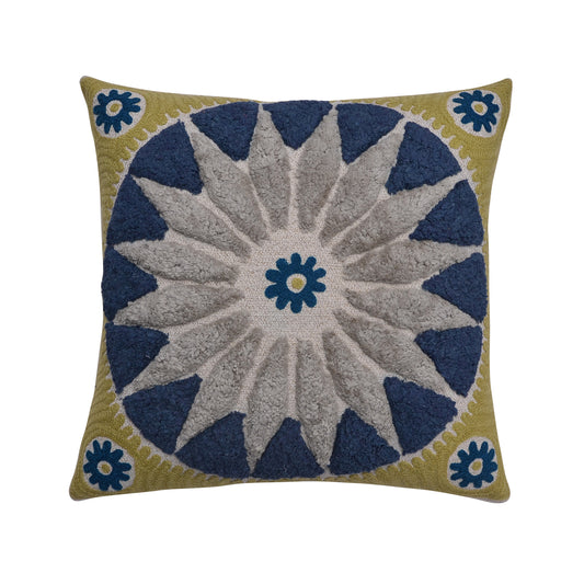 Textured Sunburst Tufted Cushion