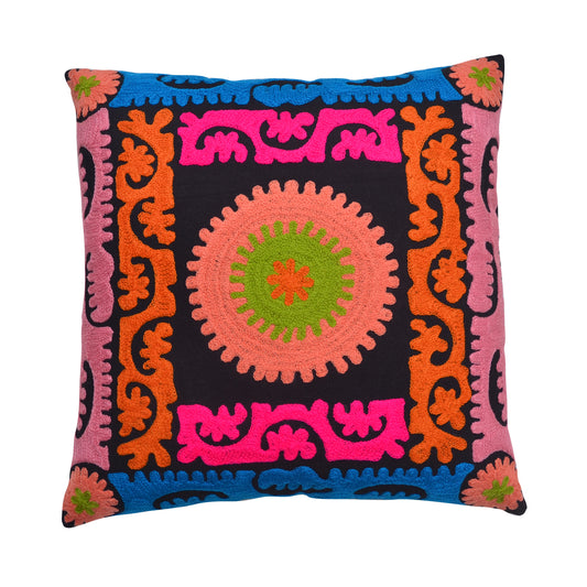 Vibrant Suzani Embroidered Cushion