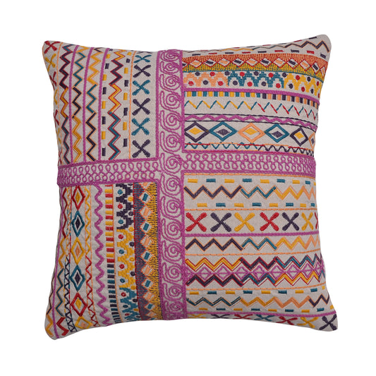 Ethnic Harmony Embroidered Cushion Cover