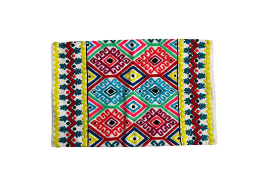 Colorful Geometric Tribal Embroidered pillow cover