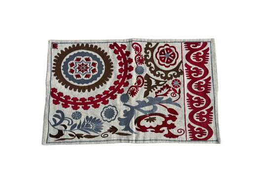 Handcrafted Suzani Floral Embroidered pillow cover