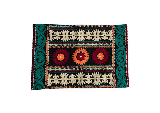 Boho Folk Bloom Handmade Pillow Cover – Vibrant Suzani-Inspired Embroidery"