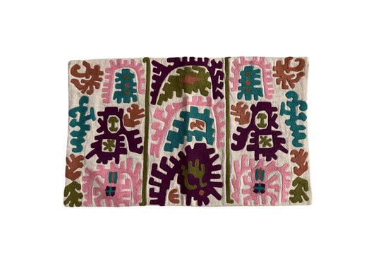 Boho Tribal Multicolor Wool Pillow Cover
